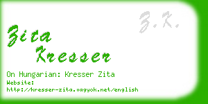 zita kresser business card